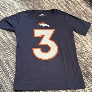 Navy Blue Graphic T-Shirt with Orange Number